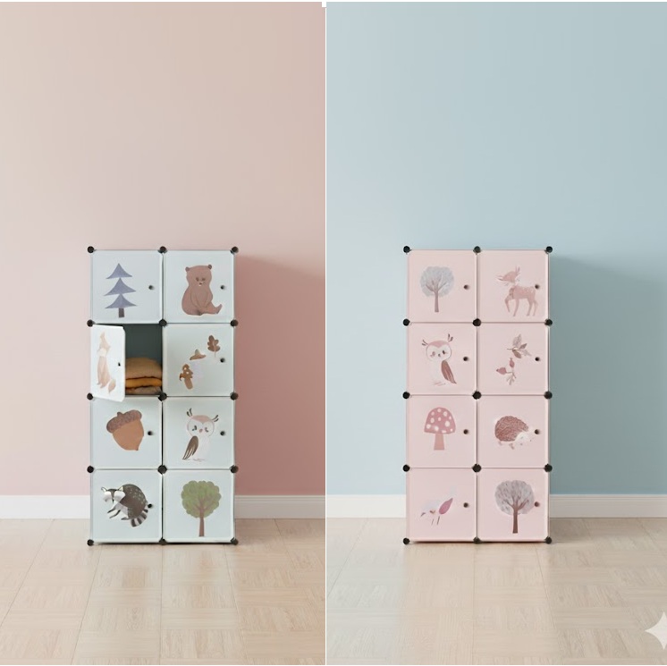 Детска модулна етажерка 144х74х36см детски шкаф, органайзер