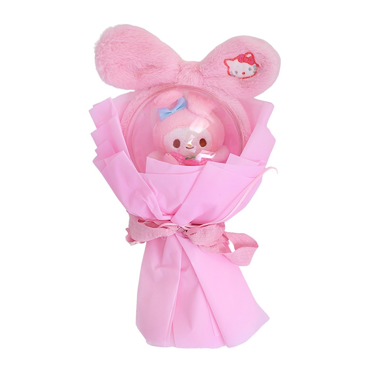 Букет My Melody с диадема, 40 см x14 см, Розов