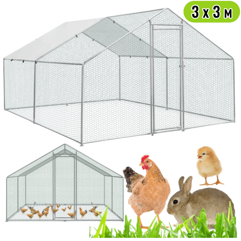 Птичарник 3x3x2м – Волиера, клетка за пилета, кокошки и други животни