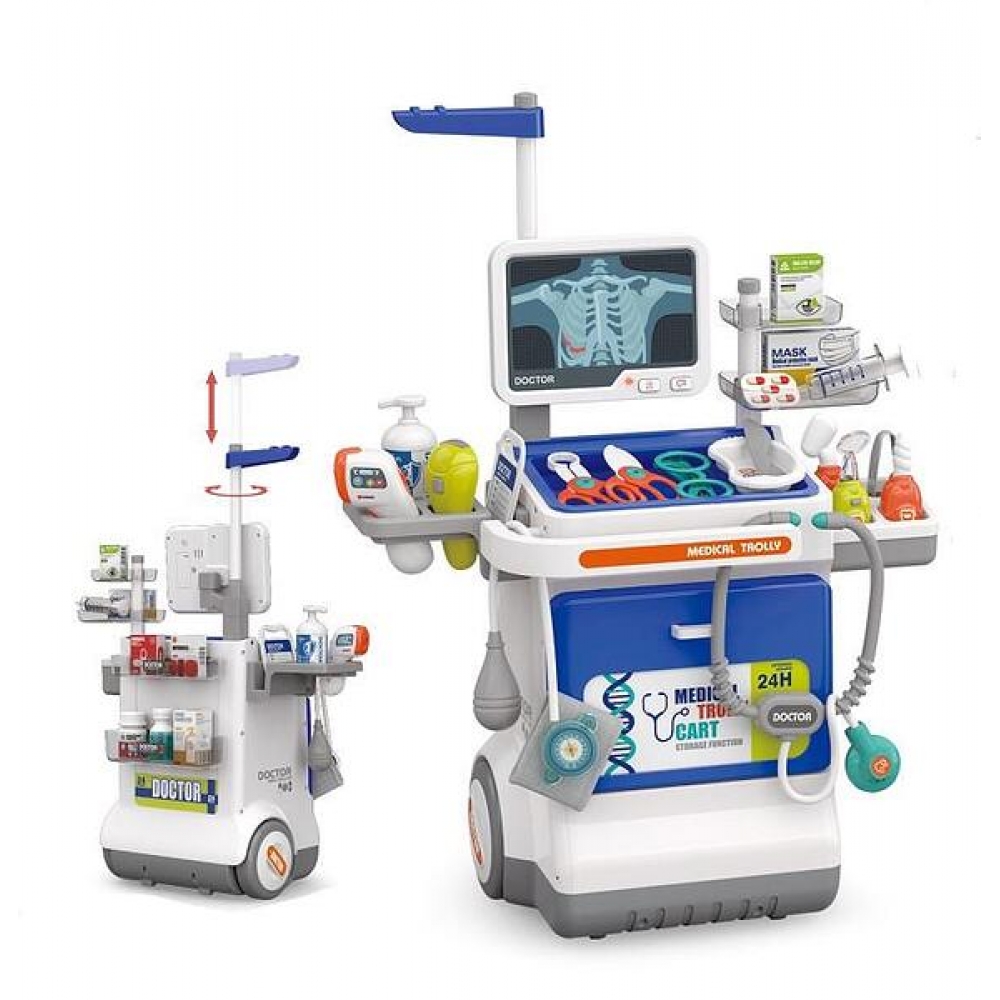 Докторска количка, Little Doctor център със Звук, Светлини, Скенер и Монитор, Синя