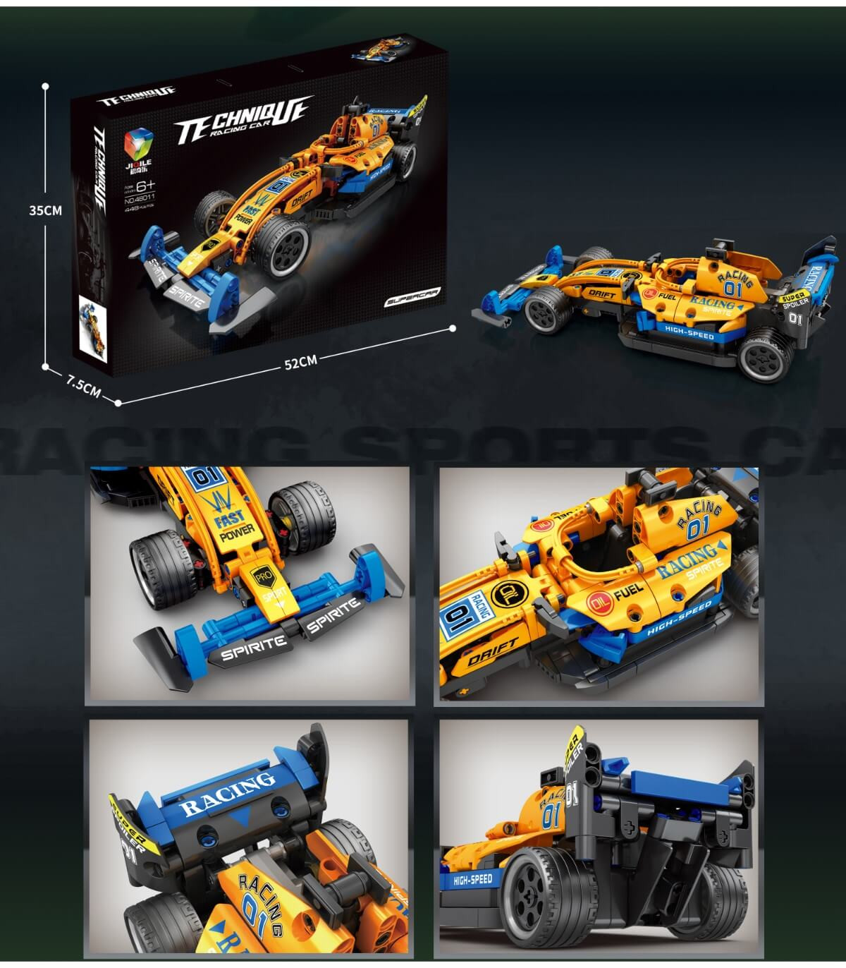 Конструктор Формула 1 Жълта 448 Части