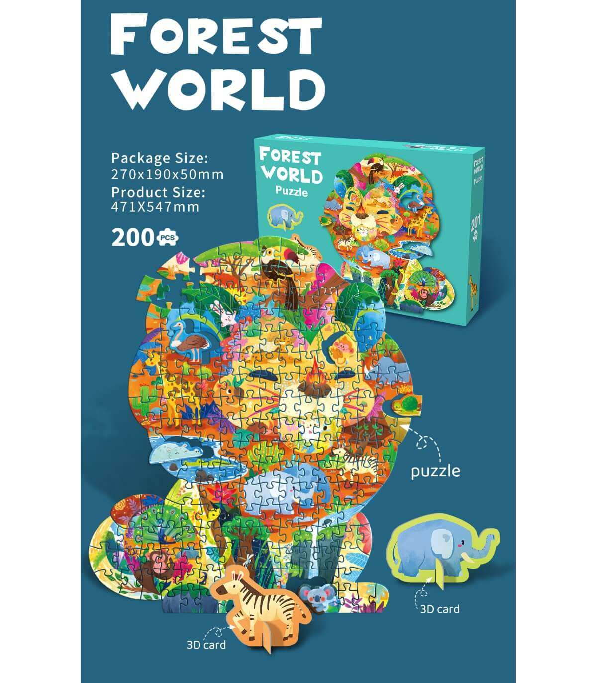 Детски Пъзел Лъвче Африка 200 Части