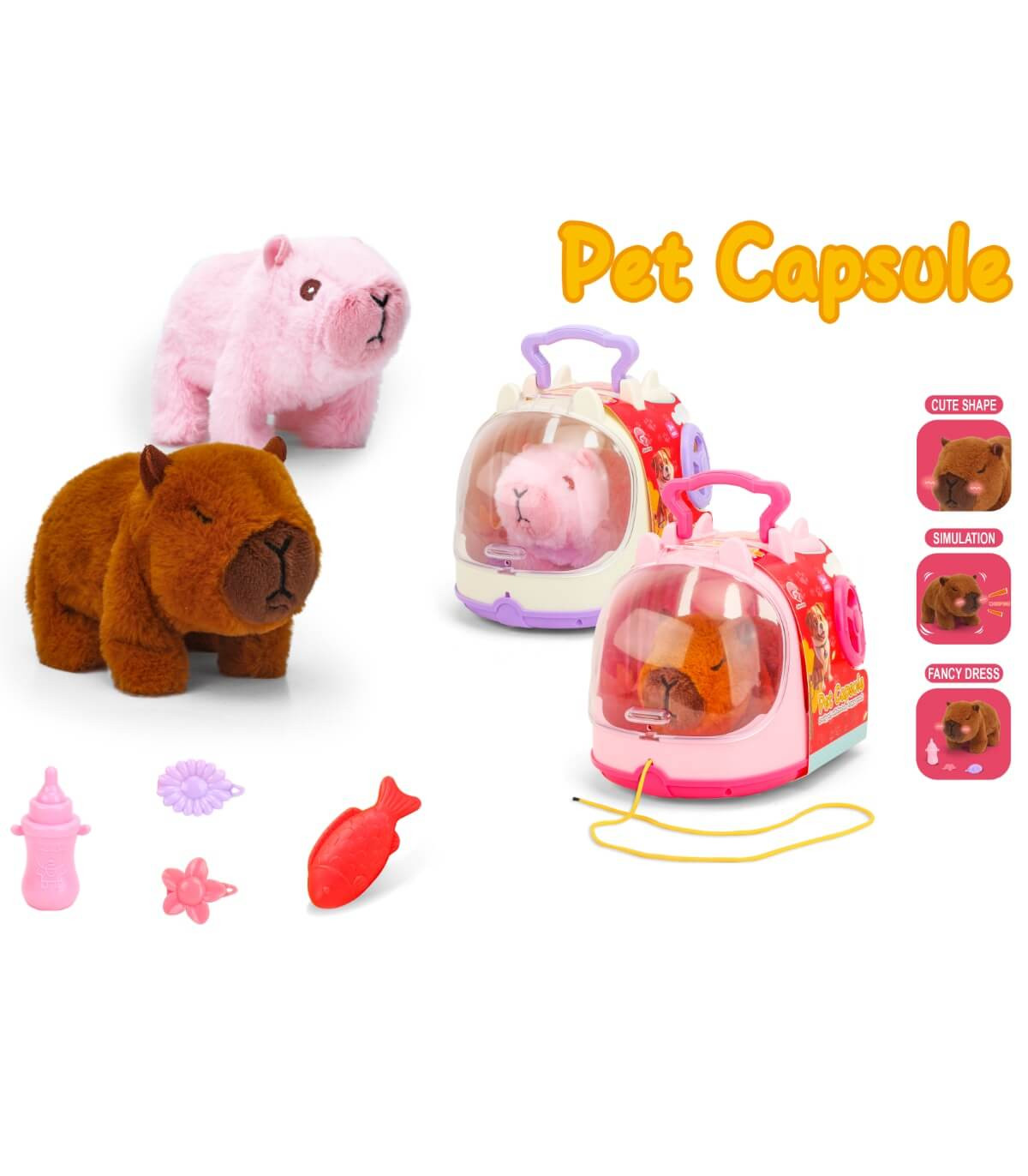 Плюшена Ходеща Капибара в Прозрачен Куфар