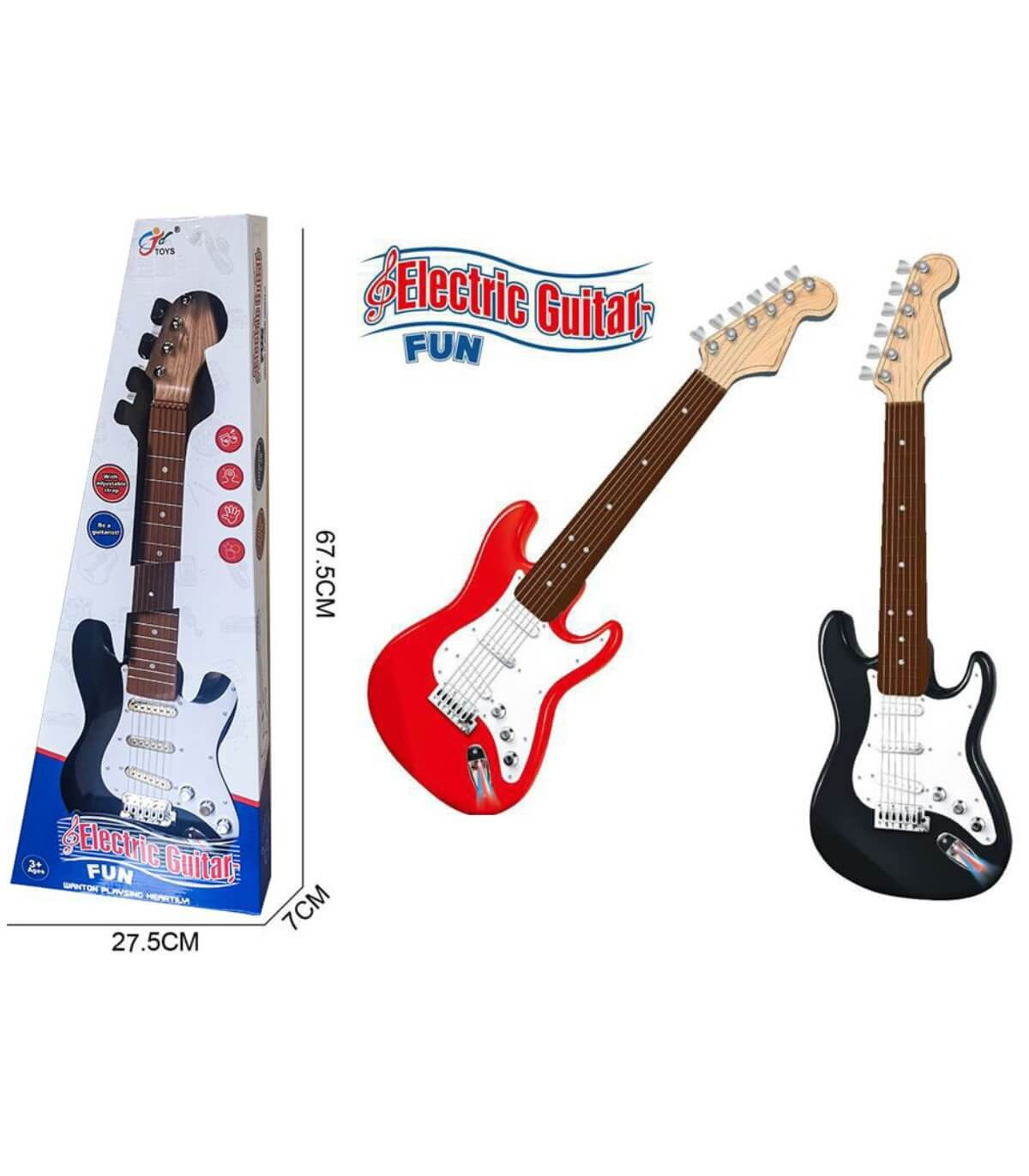 Електрическа Китара на Батерии в Кутия 2 Цвята