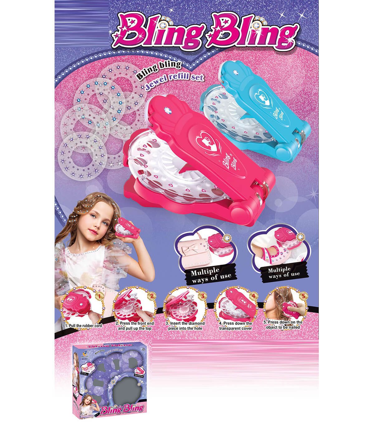 Машина за Лепене на Бижута в Косата 2 Цвята