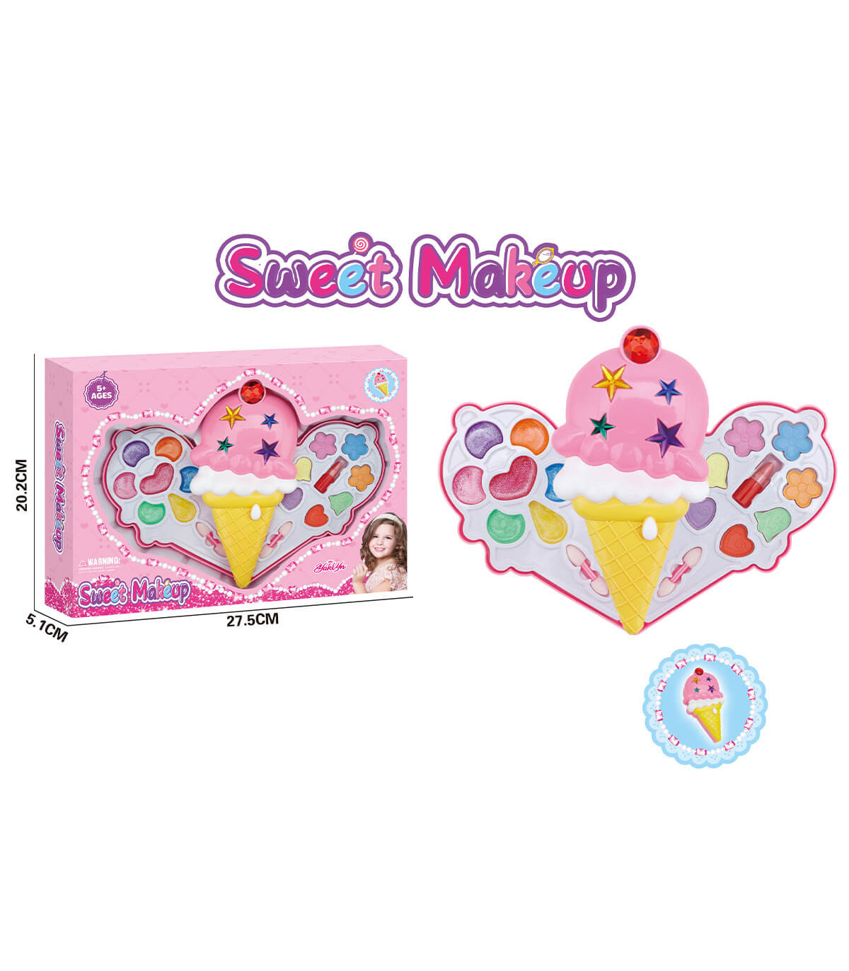 Грим палитра на 2 етажа, Сладолед