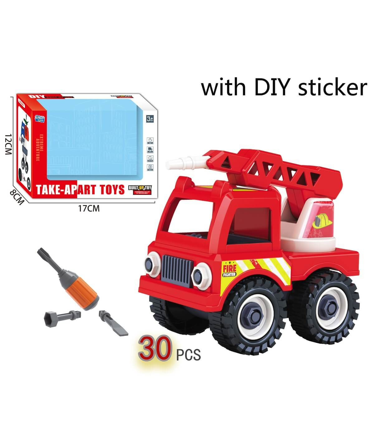 Разглобяема Пожарна Кола с Отвертка 30 Части