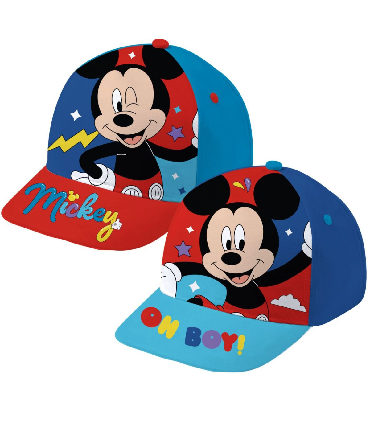 БЕБЕШКА ШАПКА С КОЗИРКА MICKEY 2 ЦВЯТА 44/46 : Цвят - Червен