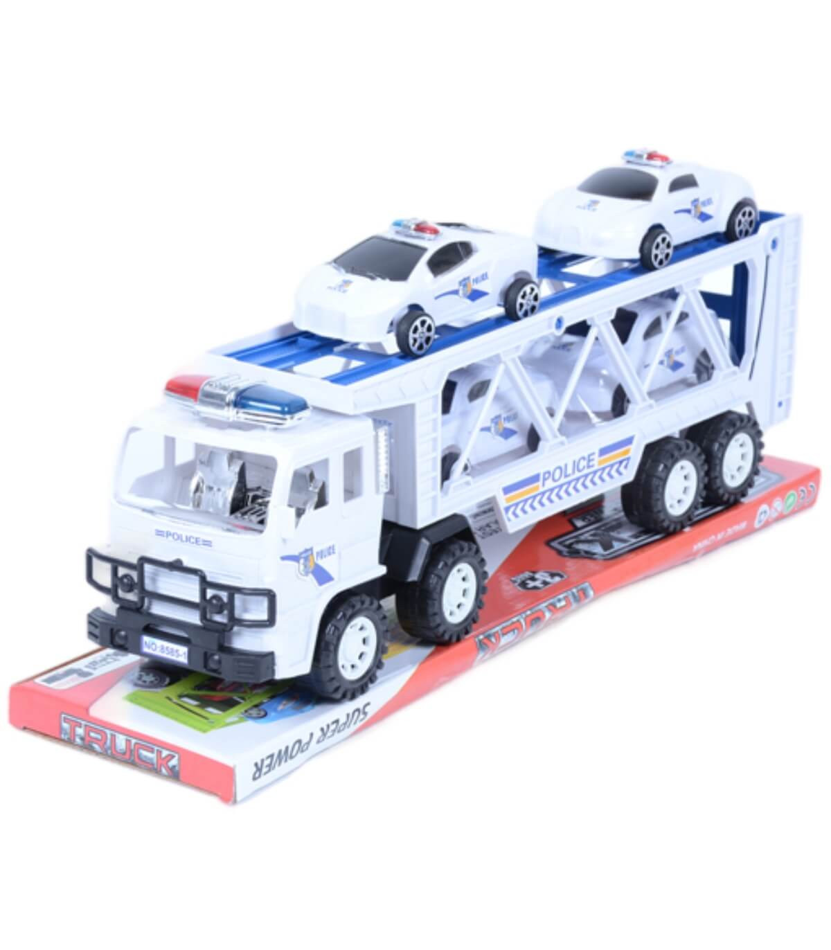 Автовоз на 2 нива с 4 полицейски коли 44см