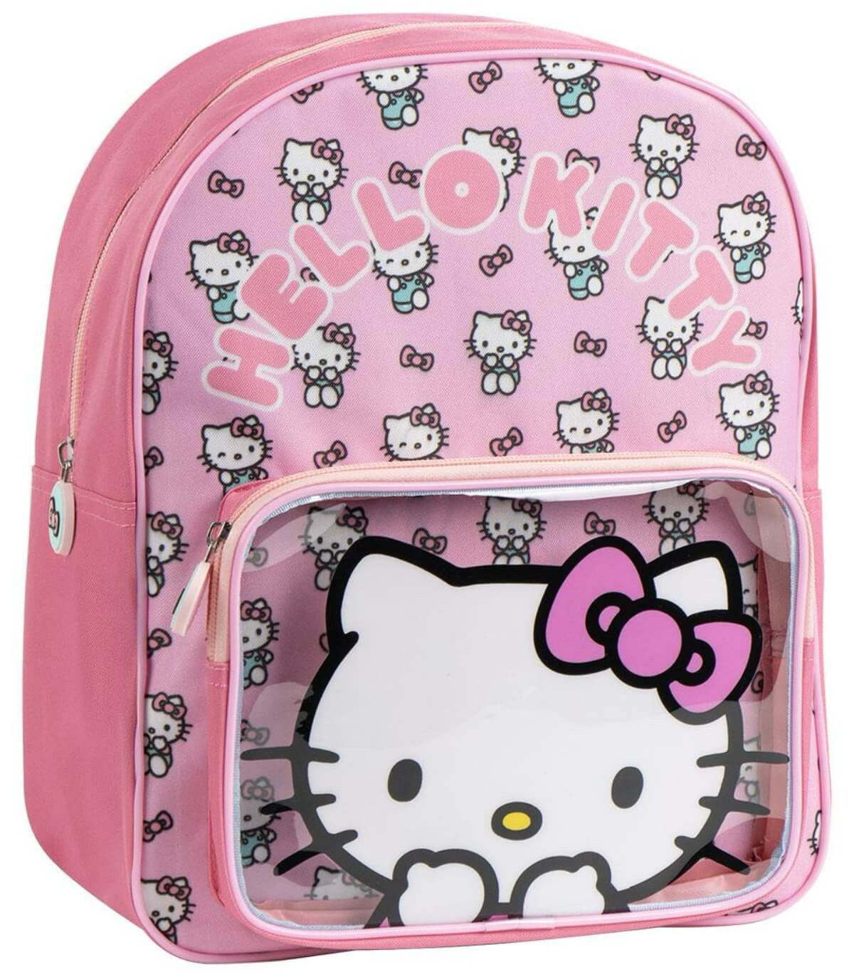 Раница за Детска Градина Hello Kitty с Голям и Прозрачен Малък Преден Джоб