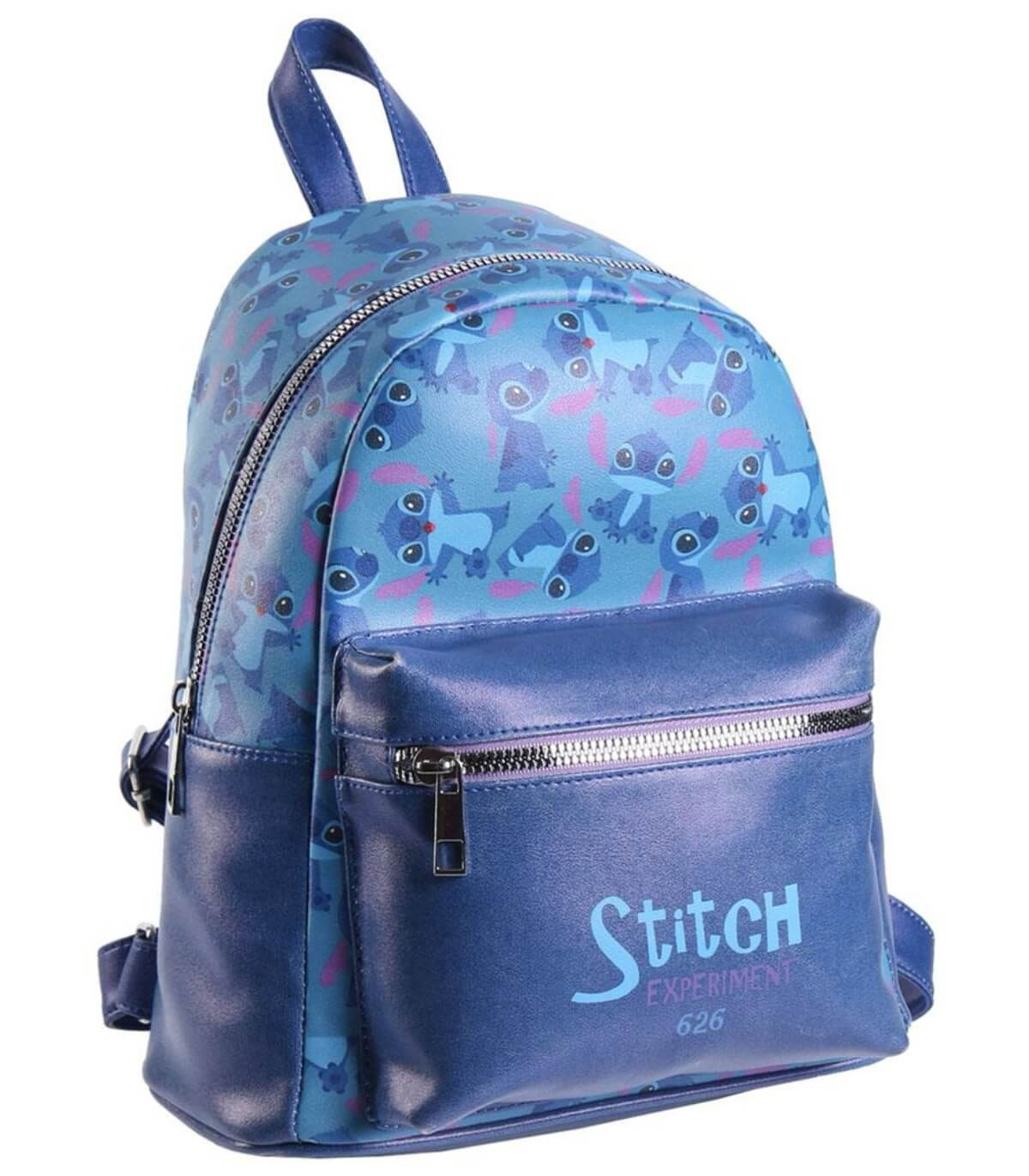 Кожена Раница за Детска Градина Стич Stitch с Голям и Малък Джоб