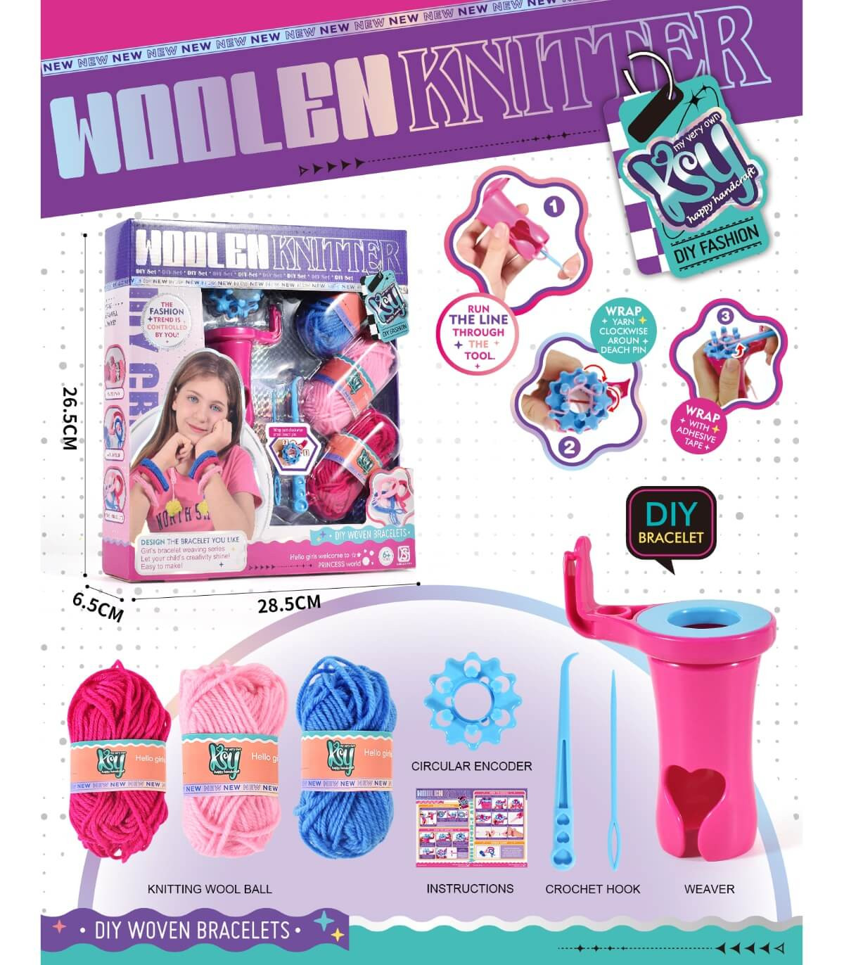 Комплект за Плетене със Стан и Шишове