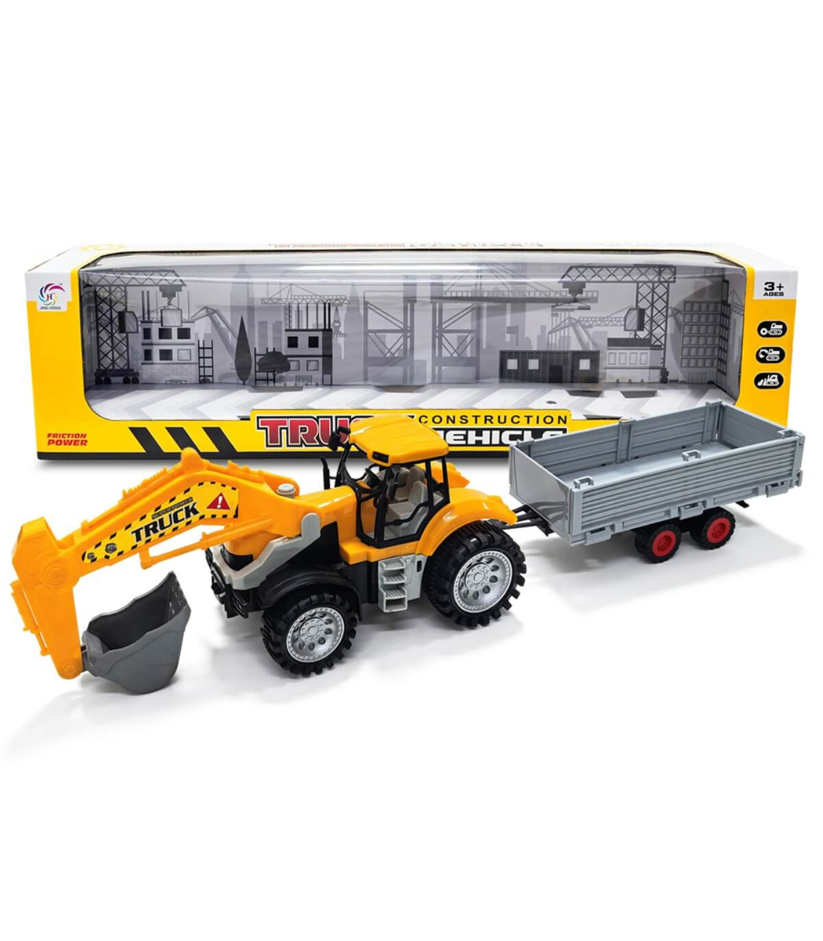 Трактор с Багер и Ремарке