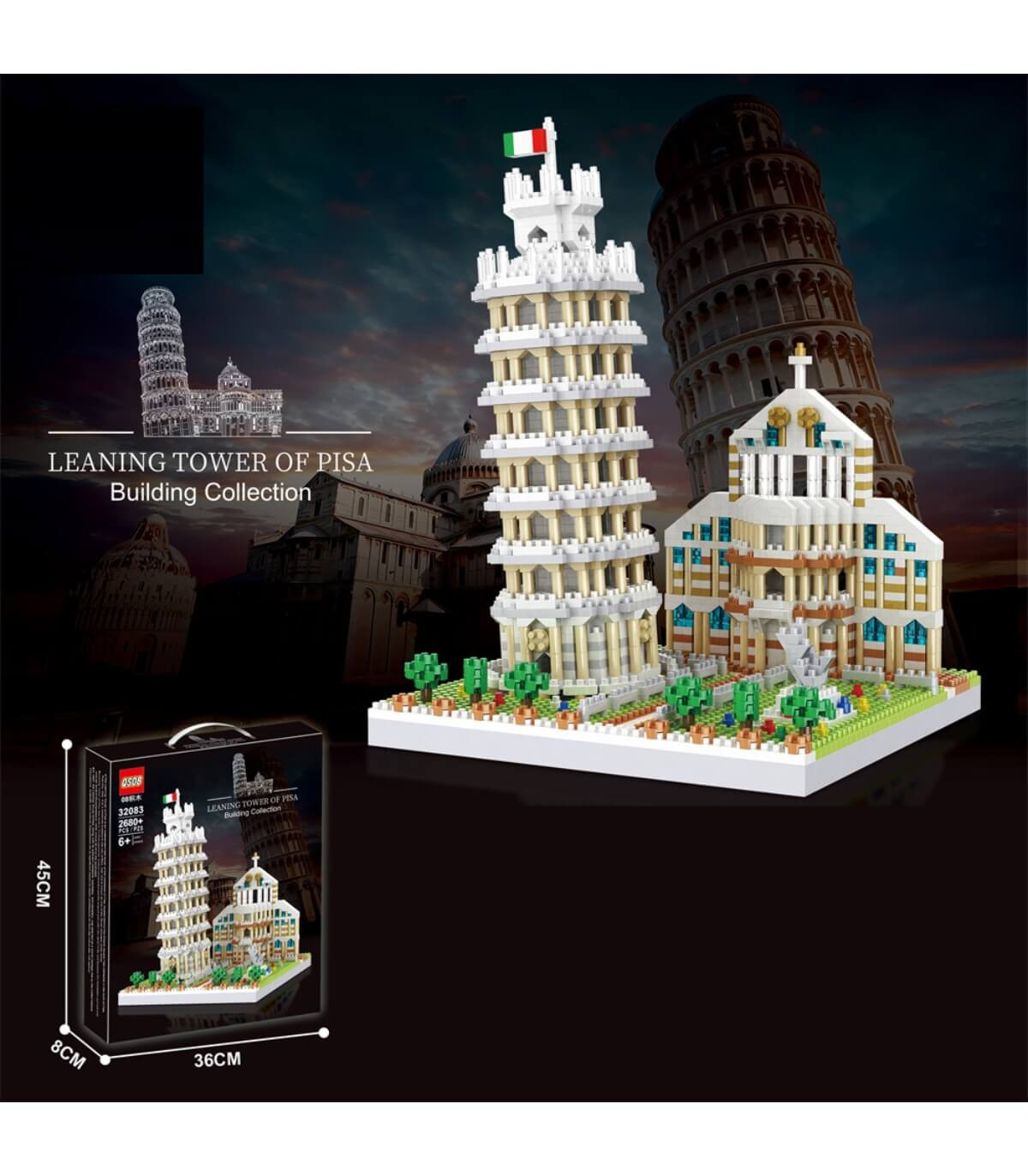 Конструктор Наклонена Кула в Пиза 2680 Части