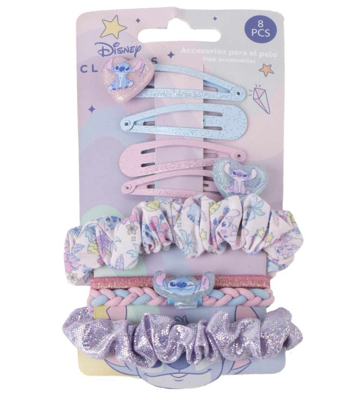 Детски Фиби И Ластици За Коса 8 Части Стич Stitch