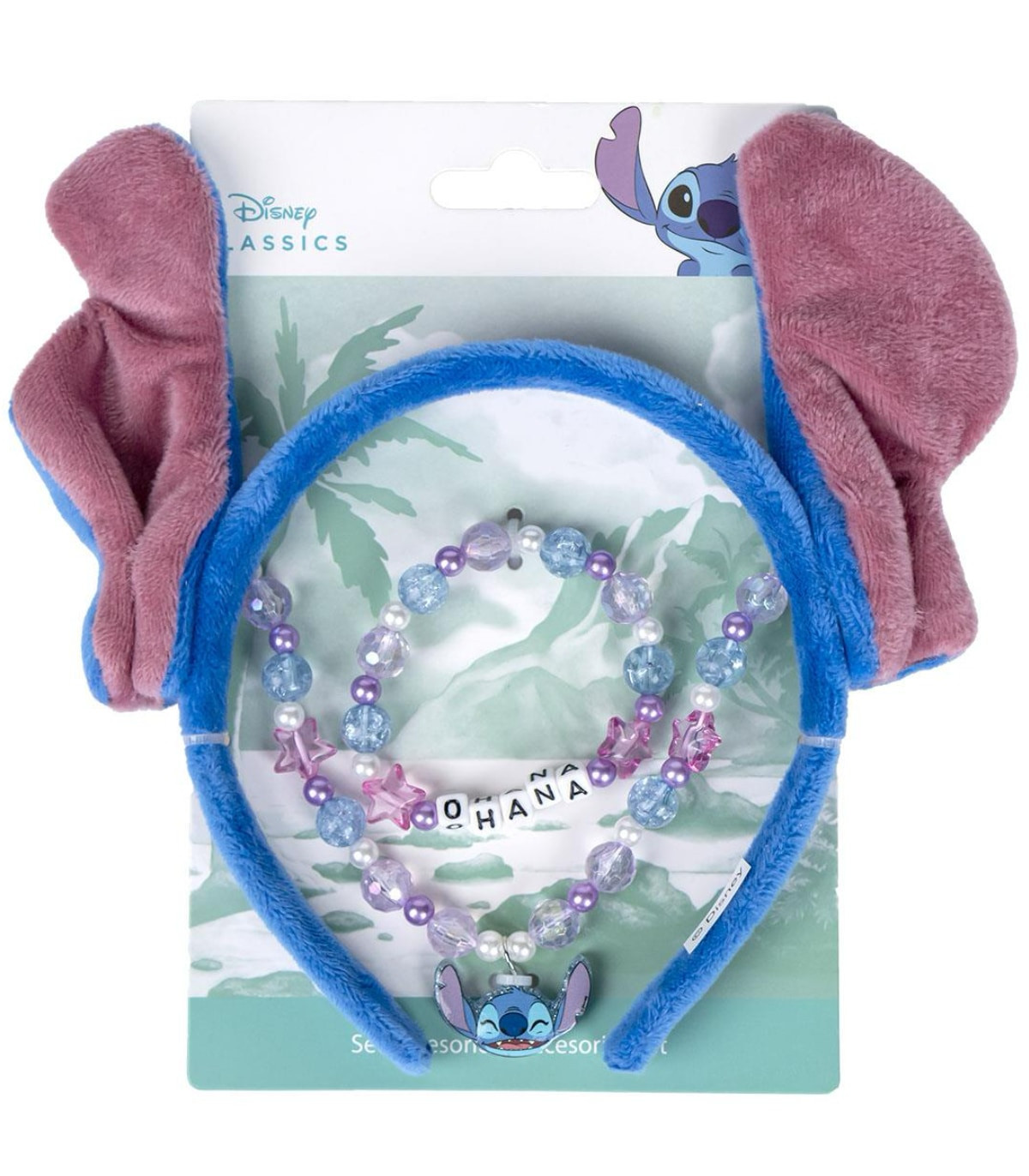 Детска Диадема За Коса С Уши, Гривна И Колие Стич Stitch Синя