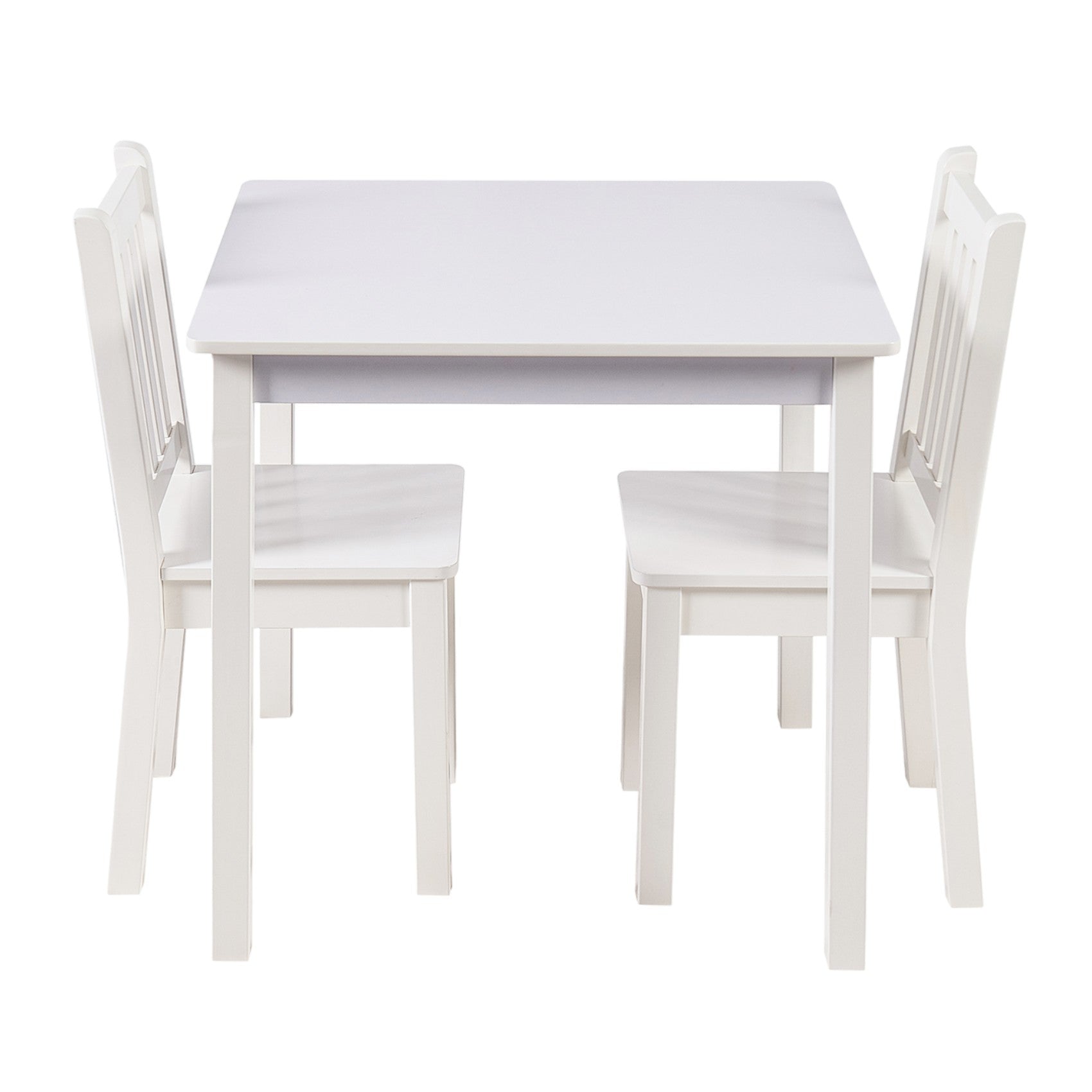 Детска Маса със Столчета, Комплект от Дърво,за Учене, Рисуване, Игра и Хранене, за Детска Стая, Бял