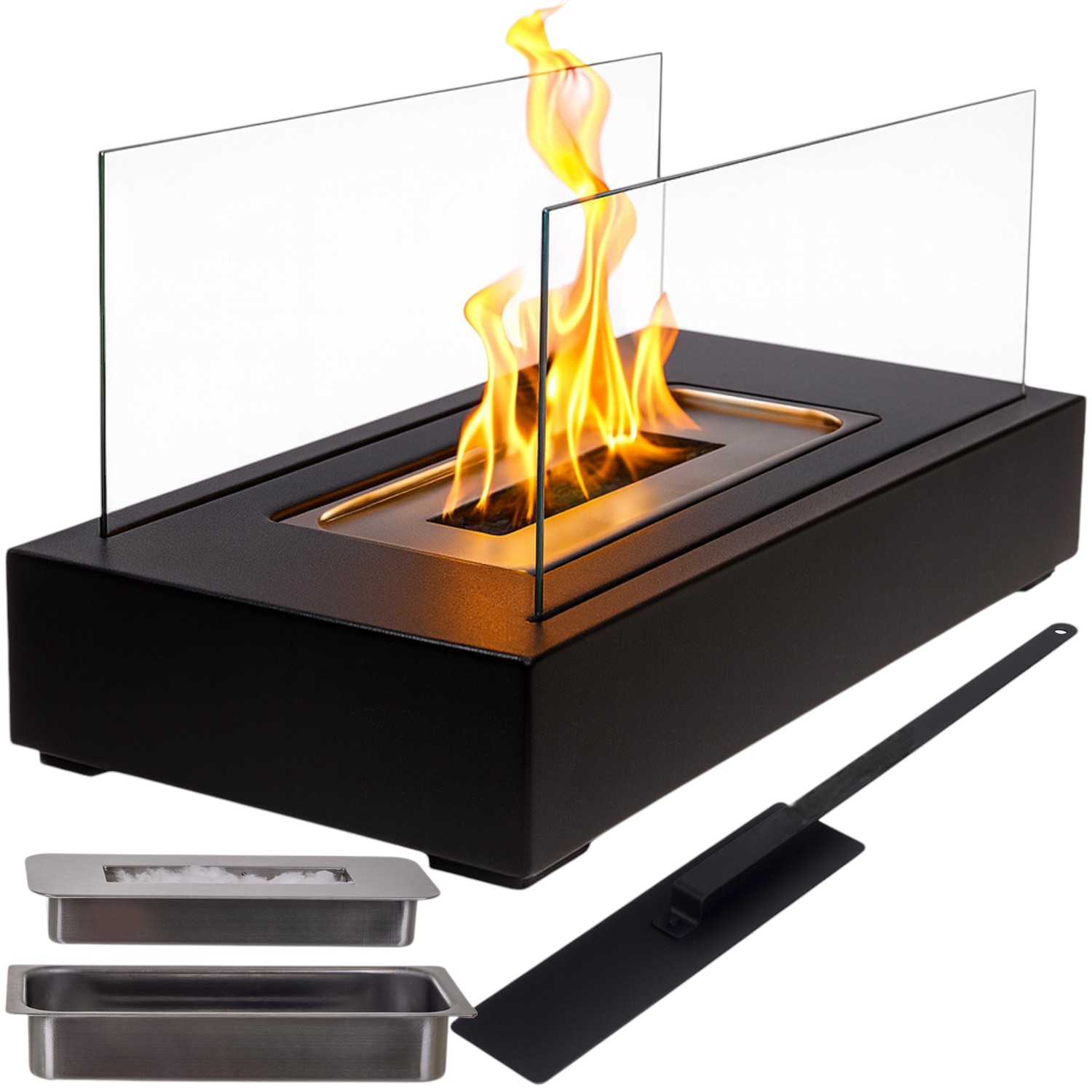 Преносима биокамина, Бездимна, 35х18х17см на биоетанол - Hearthly®