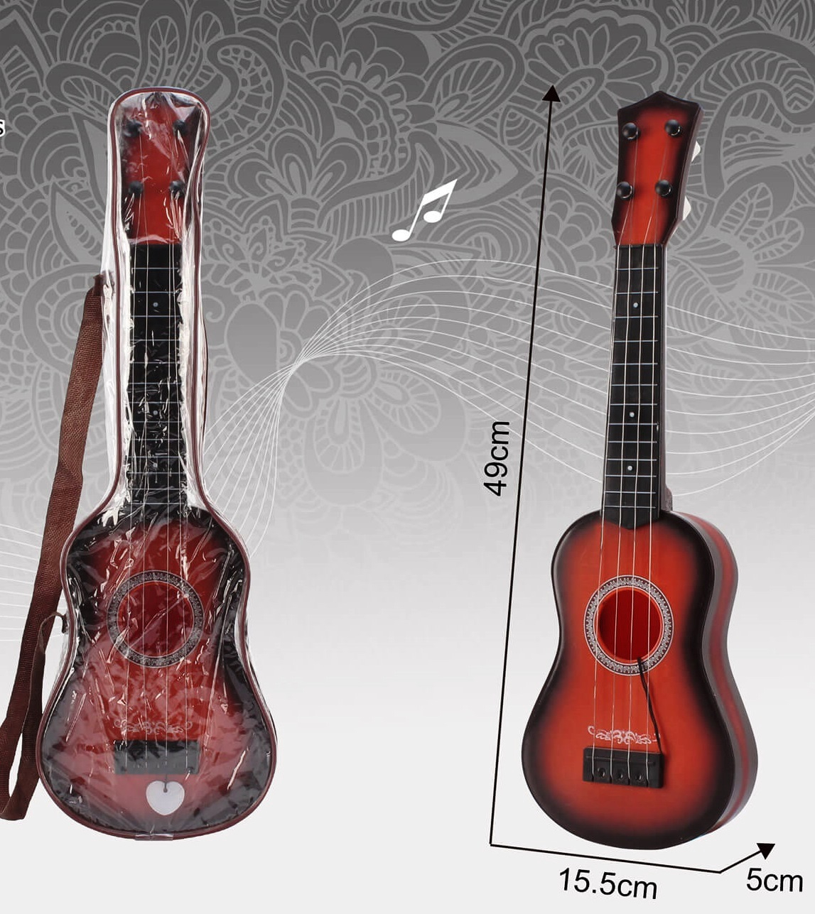 Акустична китара в калъф, 50см