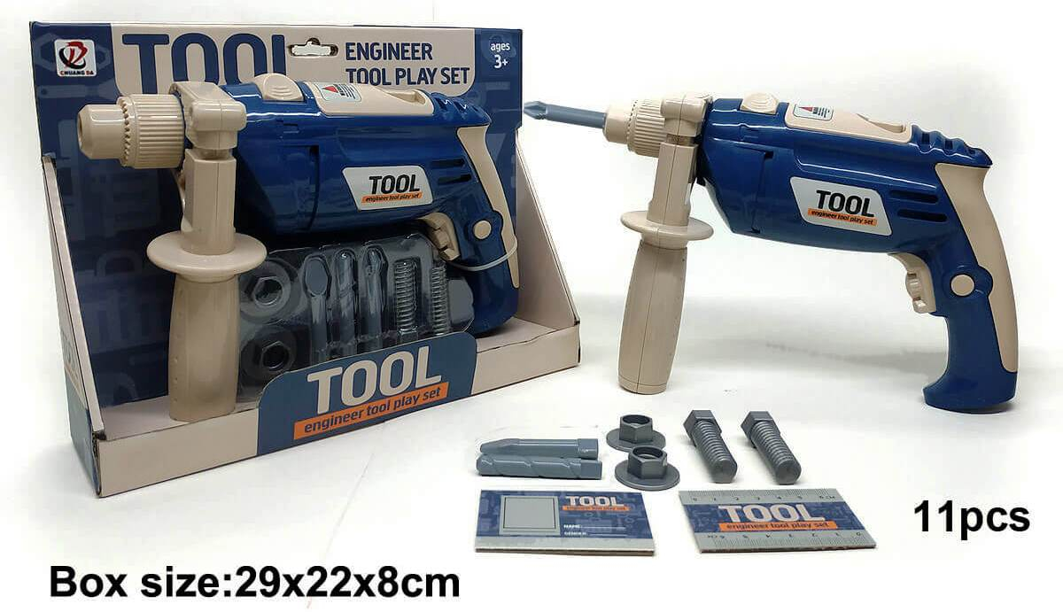 Бормашина с накрайници, 11 части, 29см