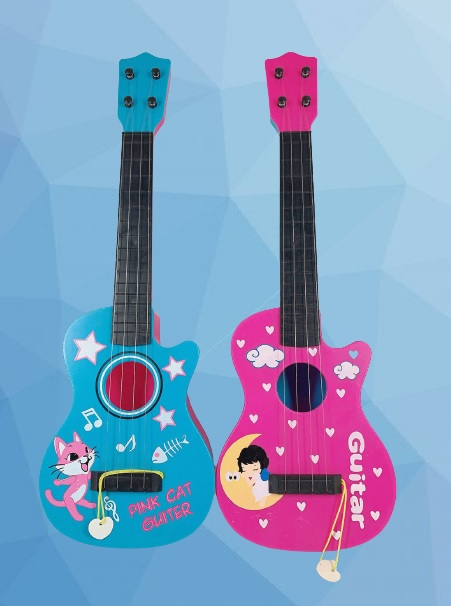 Китара със струни, два цвята