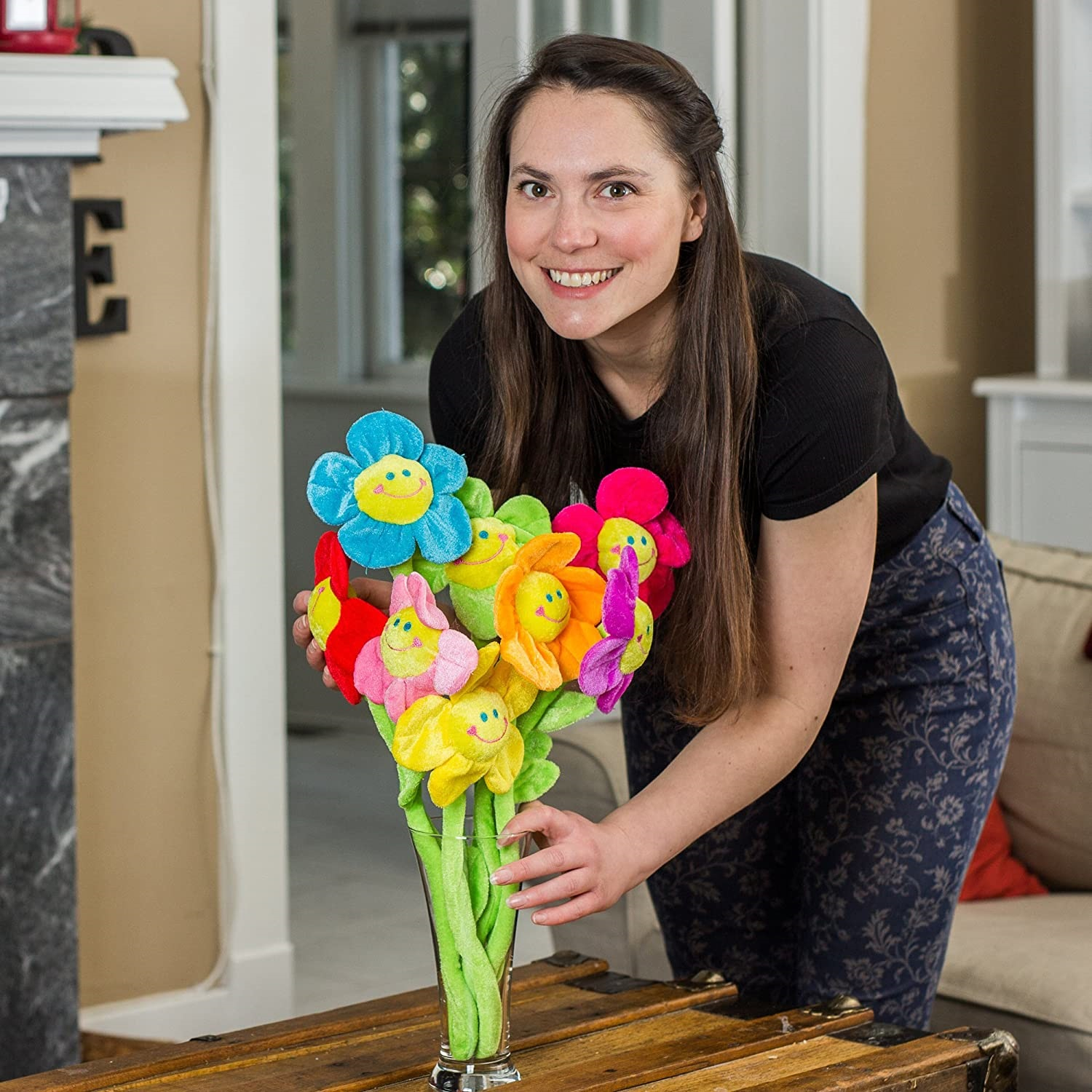 Плюшено цвете 3 броя ПРОМО КОМПЛЕКТ за 8-ми Март, 30см