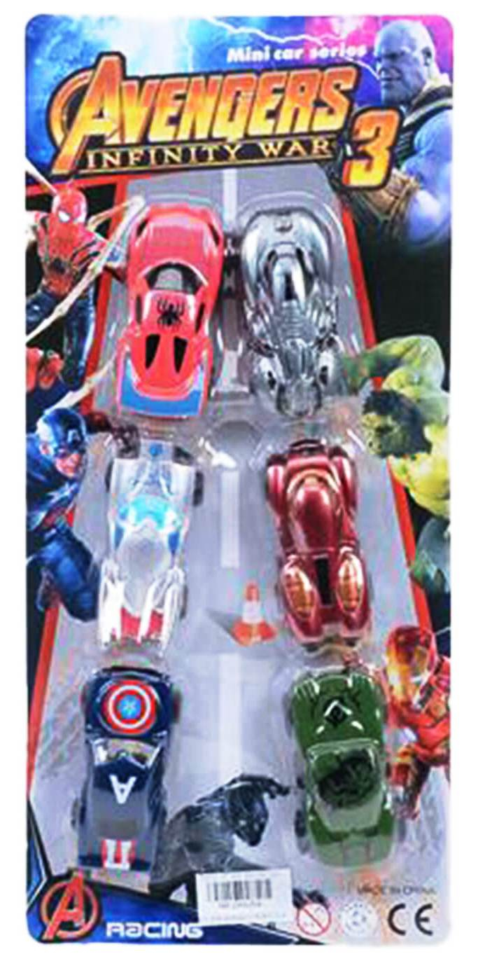 Комплект 6 броя колички Супергерои