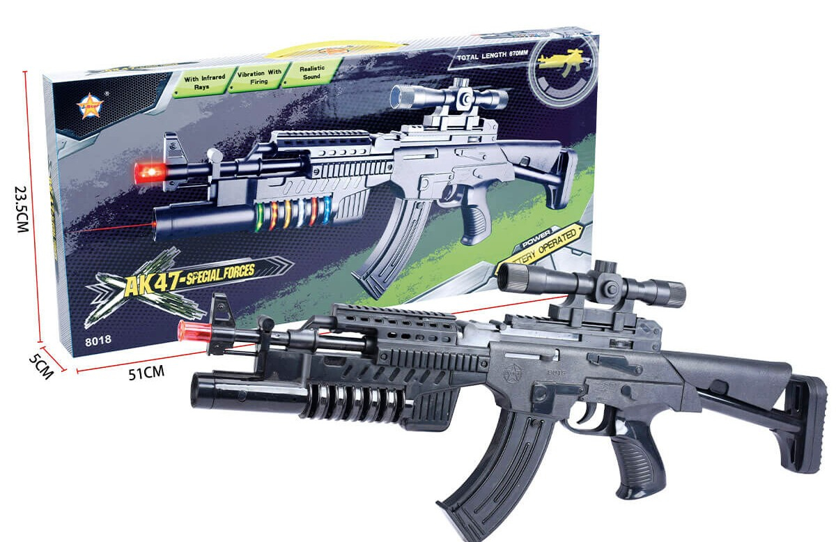 ГОЛЯМ Лазарен Автомат АК-47, Звук и Инфрачервена Светлини