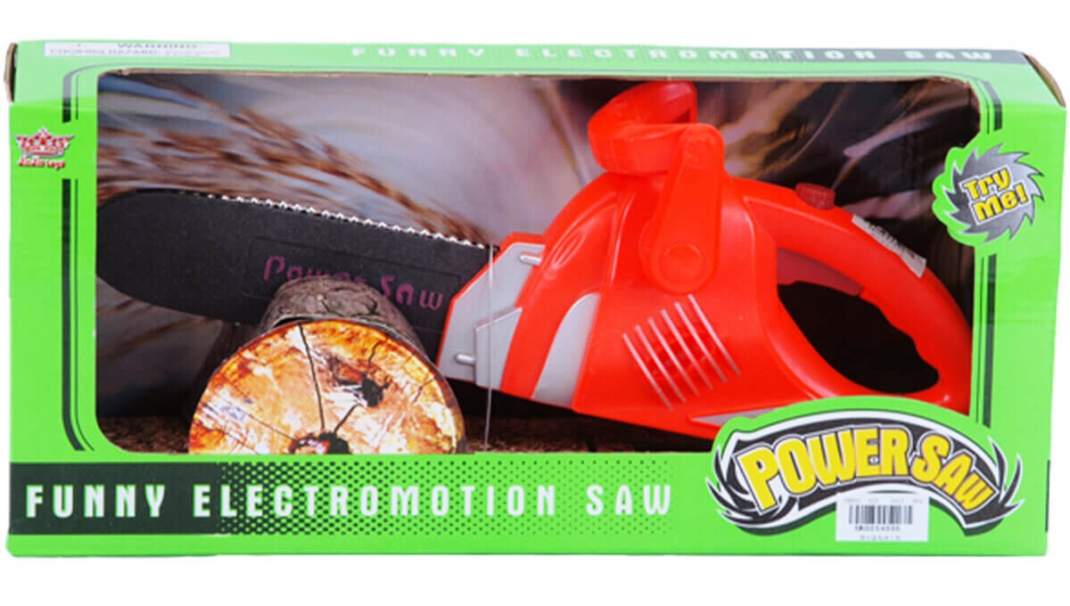 Червена моторна резачка с реалистичен дизайн