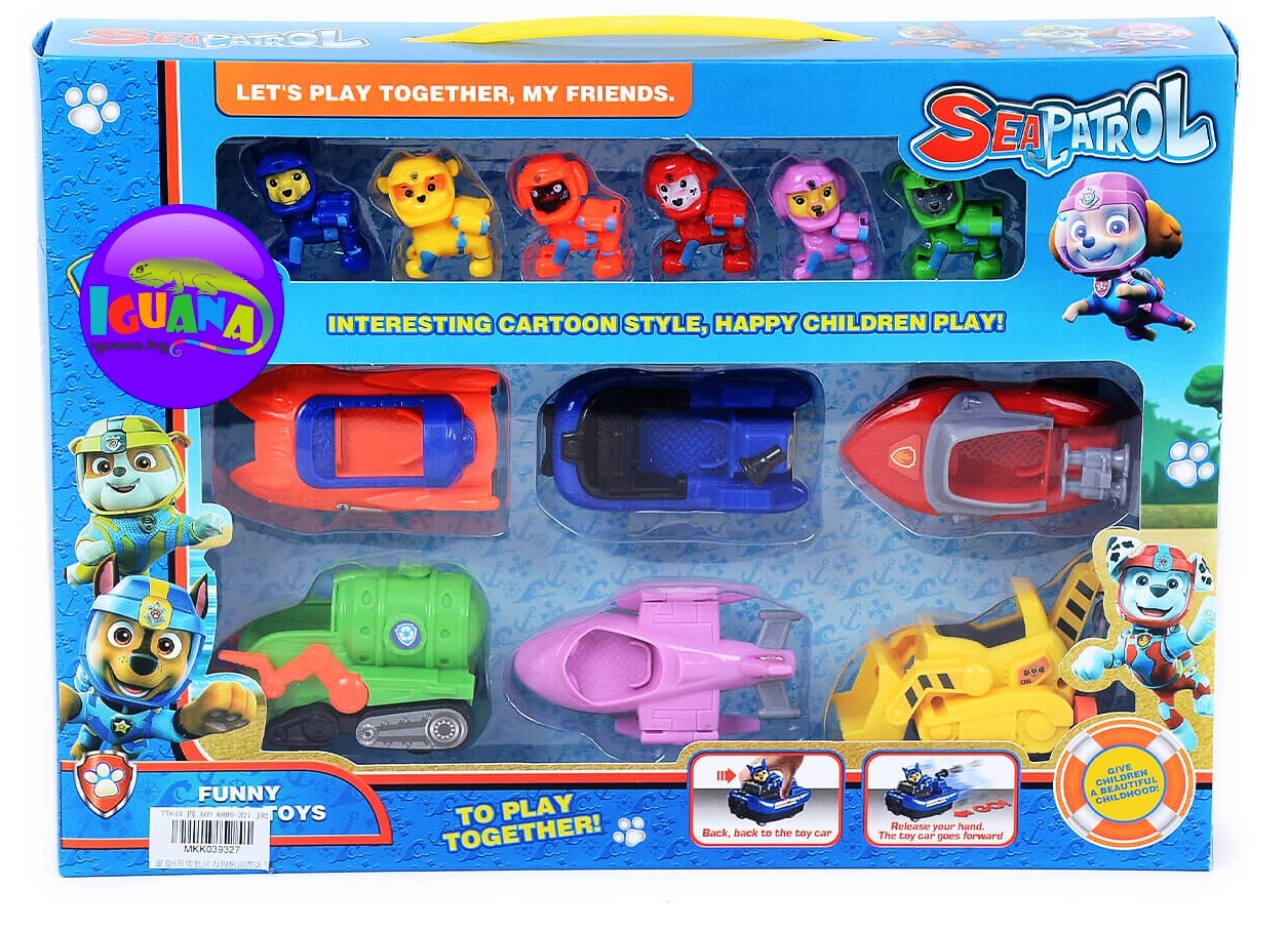 Комплект 6 кученца и 6 колички