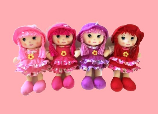 Парцалена Кукла с две плитки и шапка, 25см