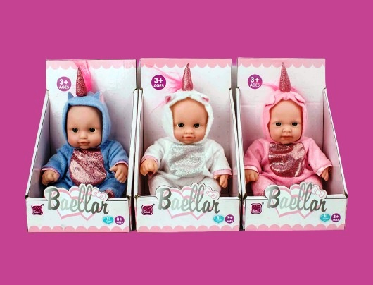 Бебе - Еднорог, облечено в гащеризонче, три цвята