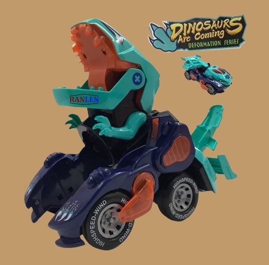 Кола - Динозавър трансформърс 2в1, Звук и Светлини, Трансформираща