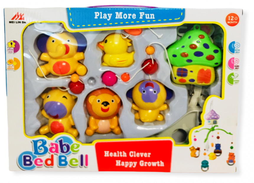 Въртележка за кошара със стойка за закрепване, нежна приспивна мелодийка