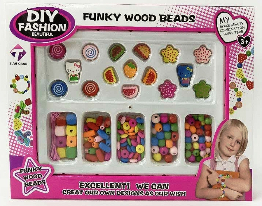 Комплект дървени мъниста за изработка на гривни и гердани