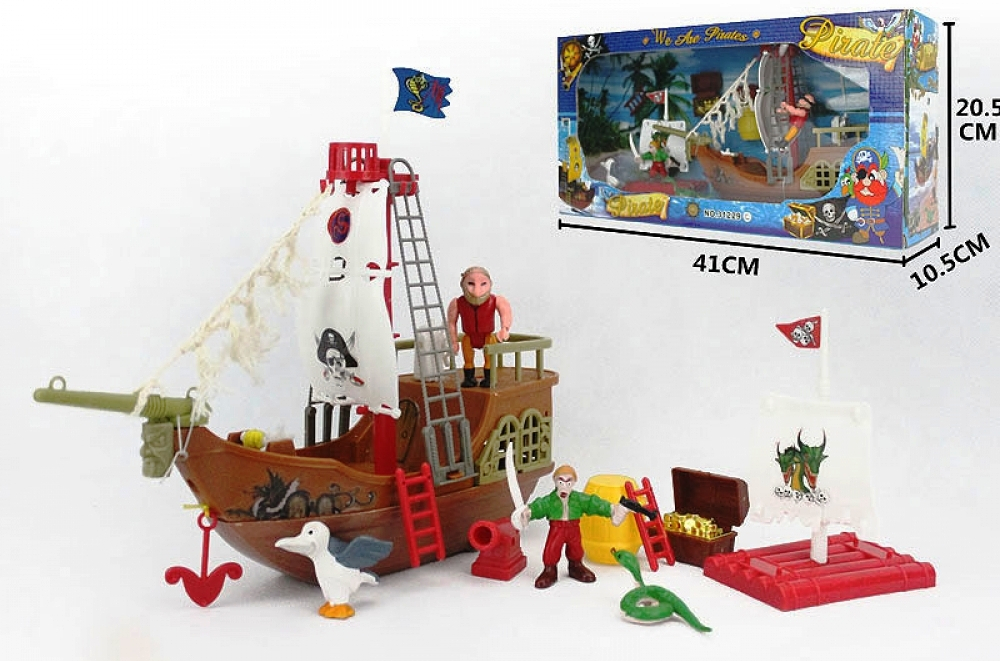 Пиратски кораб с пирати