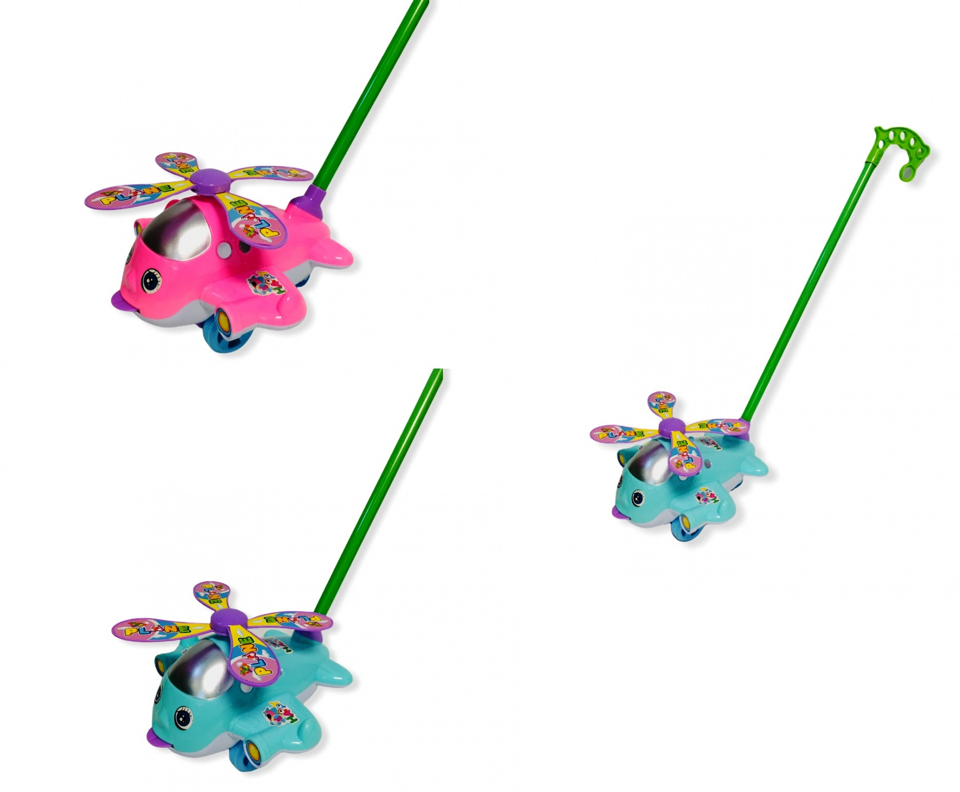 Буталка с хеликоптерче, два цвята