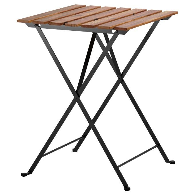 Сгъваема маса 55x54см от естествено масивно дърво и стомана
