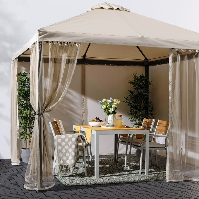 Страница за шатра мрежеста с цип 300х190см, против комари и насекоми, два цвята: бежов, бял цвят