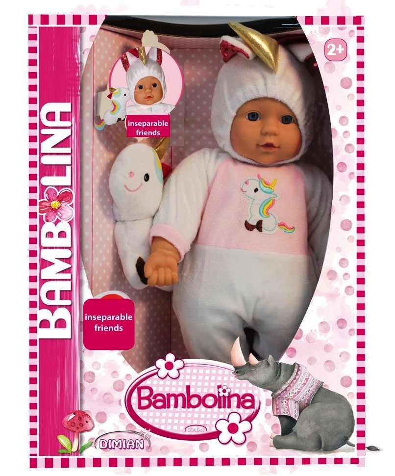 BAMBOLINA Кукла меко тяло с еднорог 41см