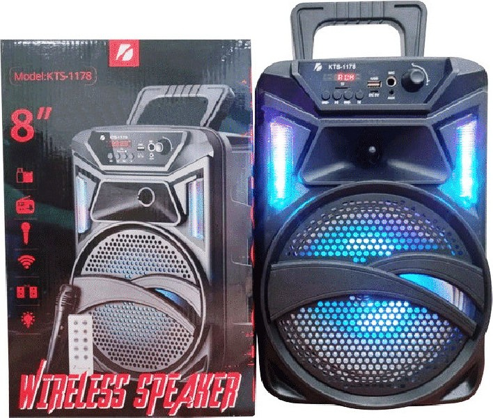 Караоке тонколона с дръжка, Bluetooth, LED светлини, Дисплей, Дистанционно управление, USB