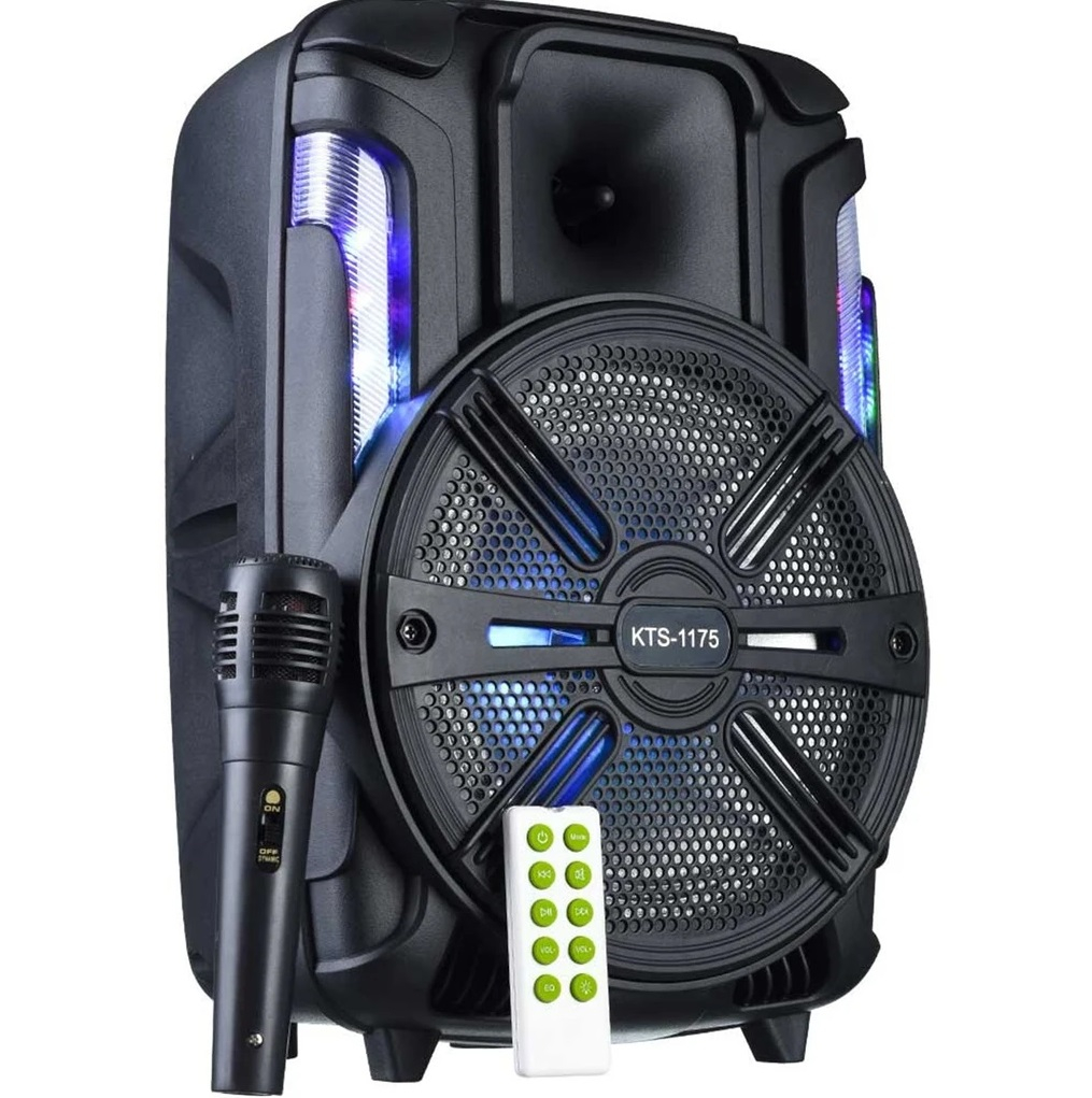 Караоке тонколона с микрофон и дръжка, Bluetooth, LED ДИСПЛЕЙ, ЦВЕТОМУЗИКА, FM tuner