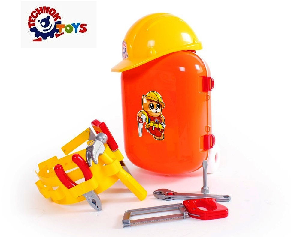 Куфар на колелца с инструменти, колан и каска TECHNOK, Украйна