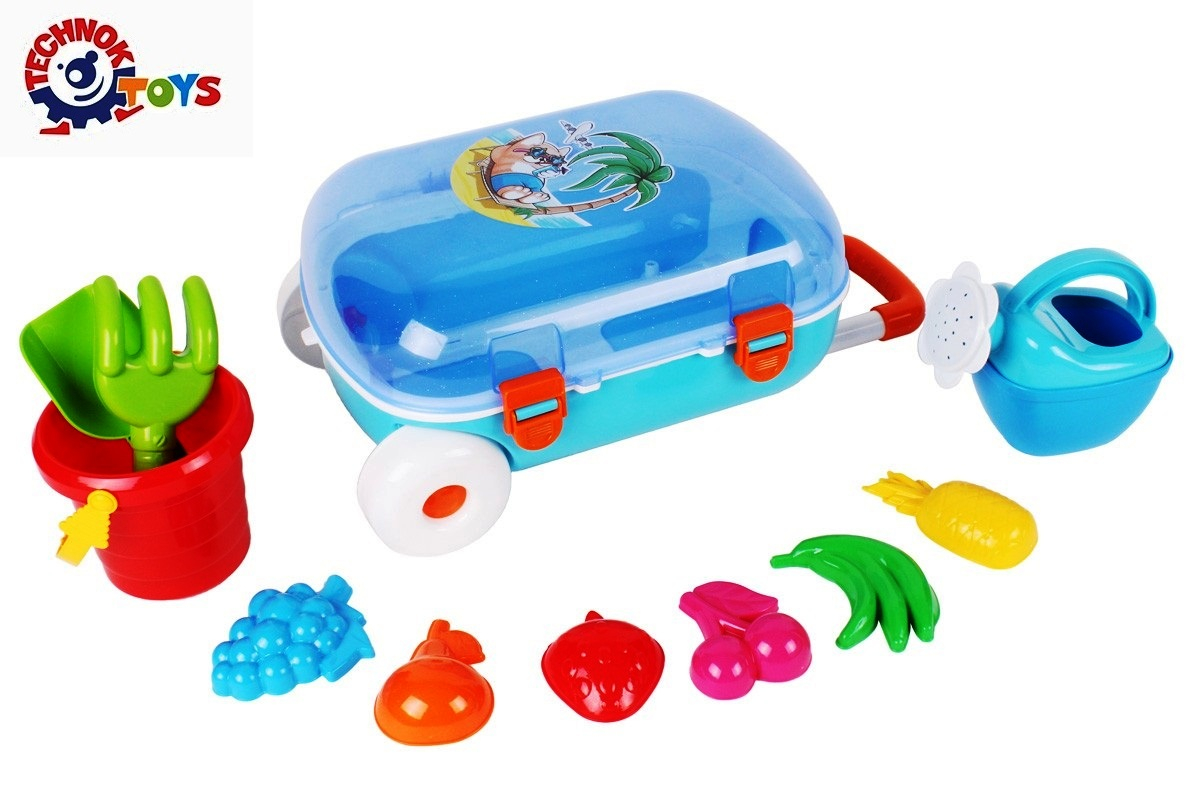 Куфарче на колела с лейка, кофичка и форми за пясък TECHNOK, Украйна