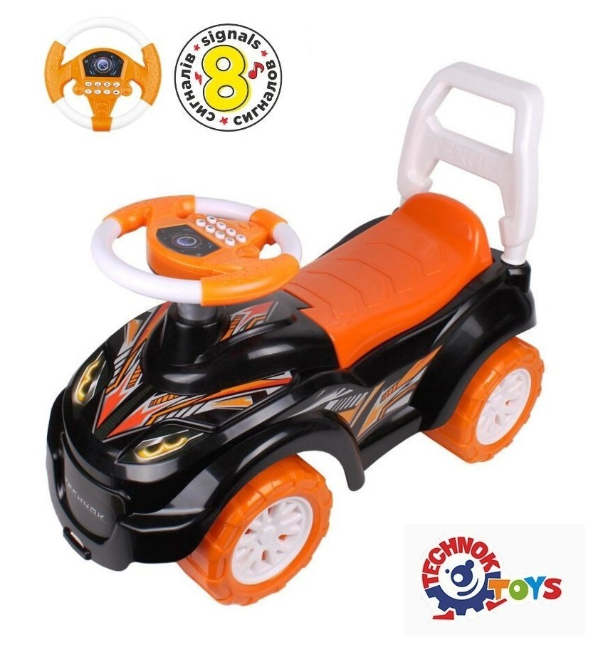 Кола за прохождане с музикален волан с 8 сигнала, до 20кг, 67х29х46см TECHNOK, Украйна