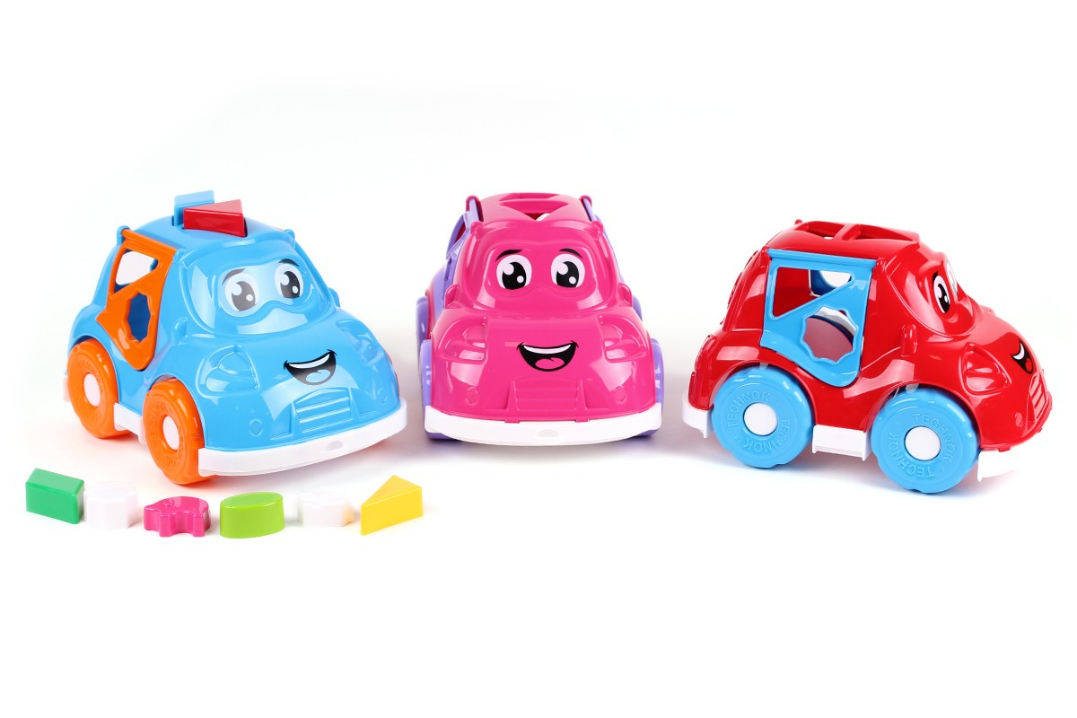 Кола сортер с животни и геометрични фигури, 26х17х16см, TECHNOK, Украйна