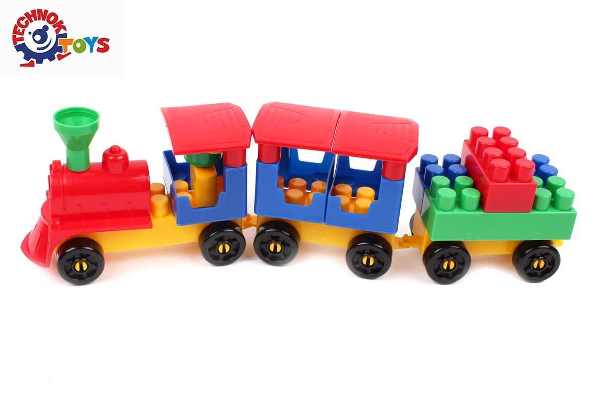Конструктор влакче с два вагона и машинист 33×9×6см TECHNOK, Украйна