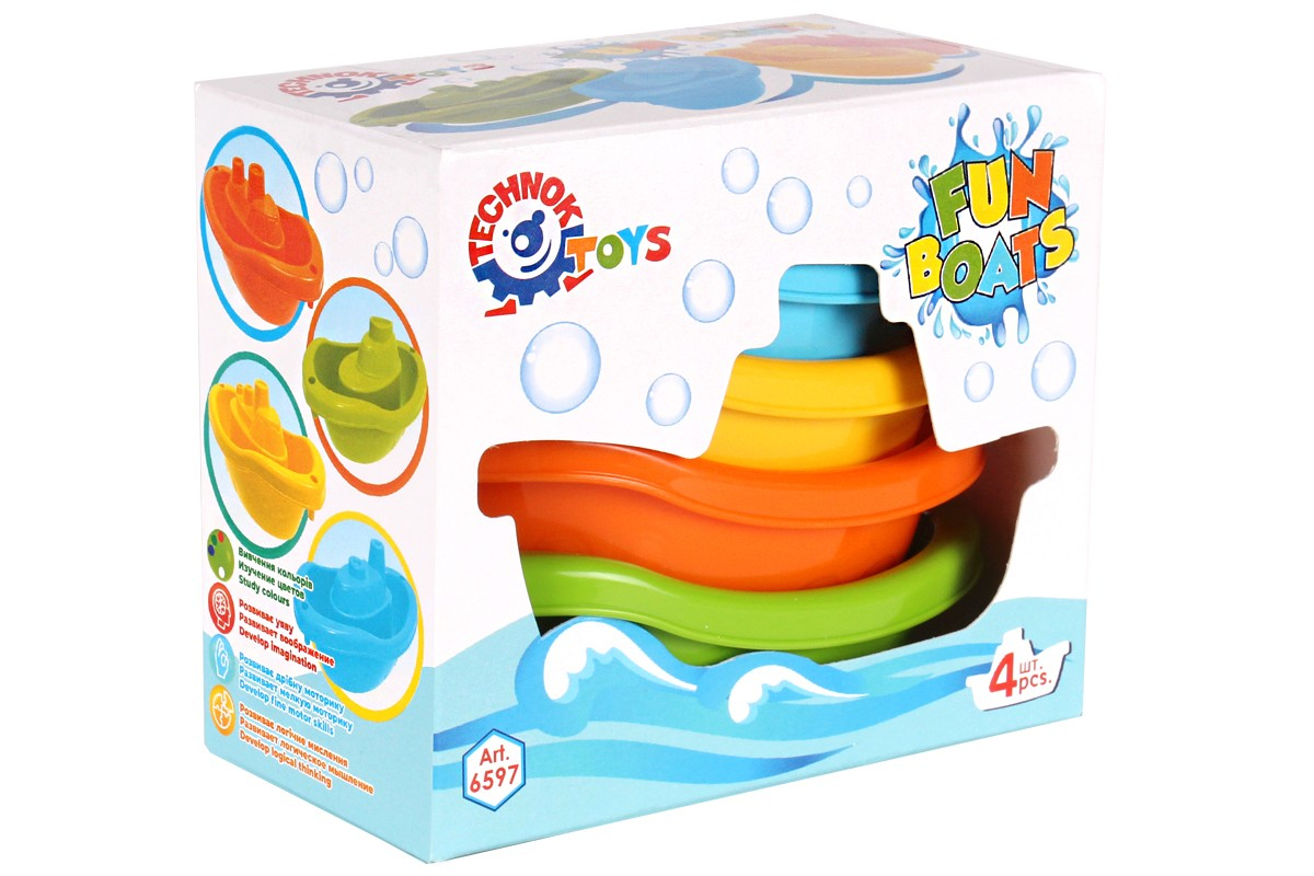ПРОМО Комплект 4 броя цветни корабчета, TECHNOK, Украйна