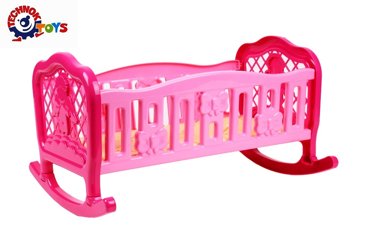 Легло за кукли, люлееща се кошара за кукли и бебета 45х34х27см TECHNOK, Украйна