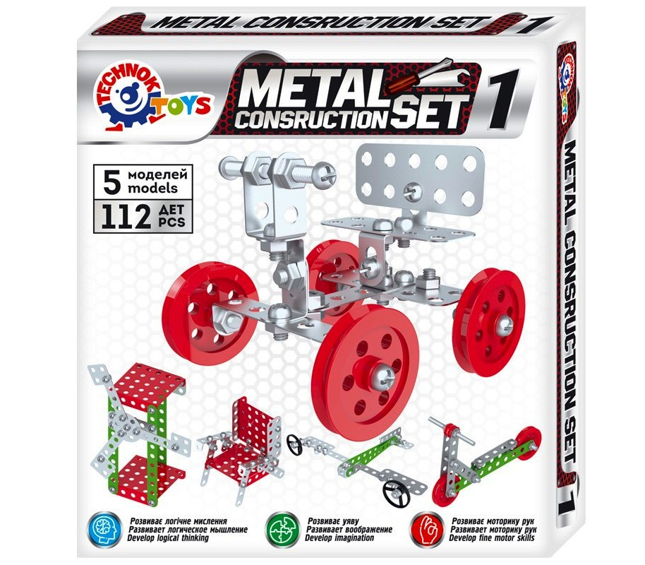 Метален конструктор 5в1 с 112 части TECHNOK, Украйна